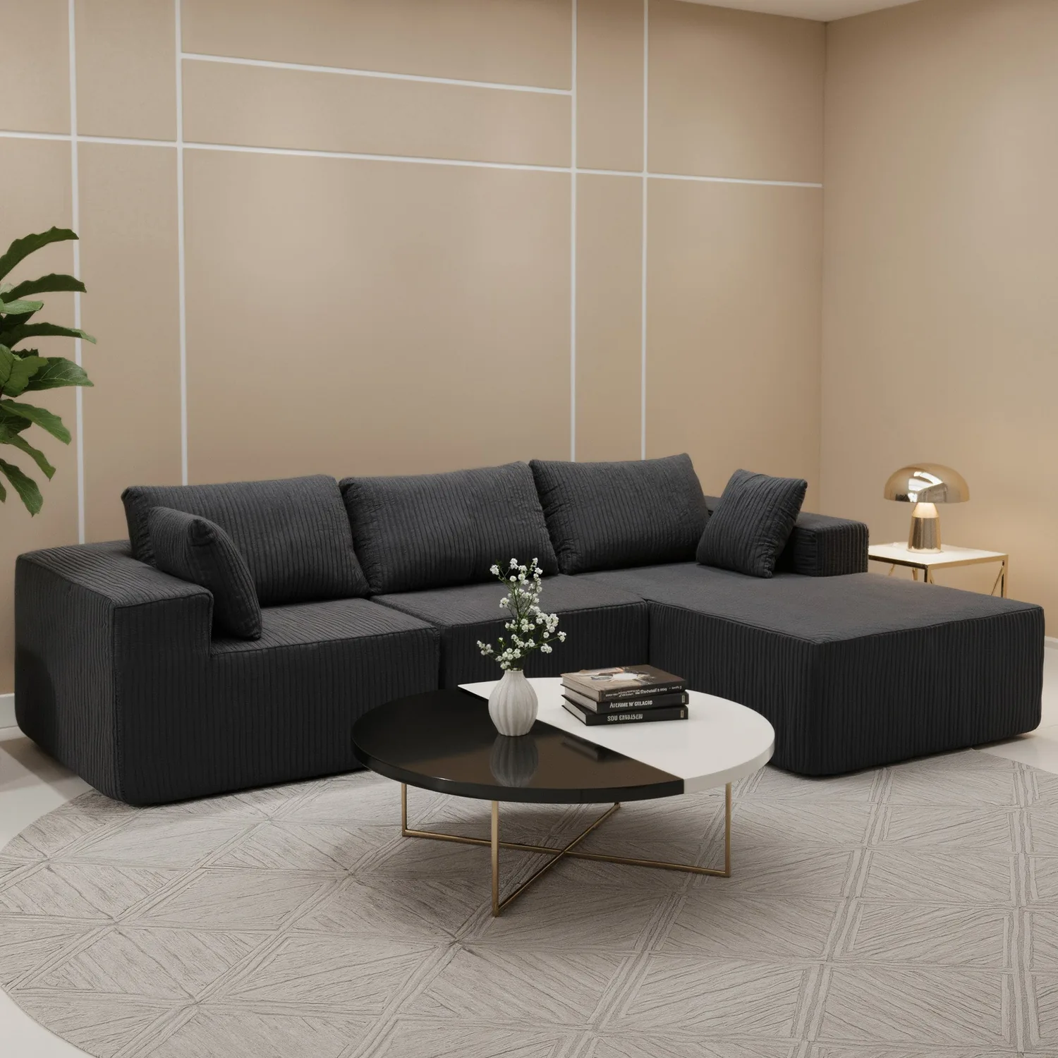 Modern 108" Dark Gray Sectional Sofa - Transform Your Living Space with Modular Design — view 10