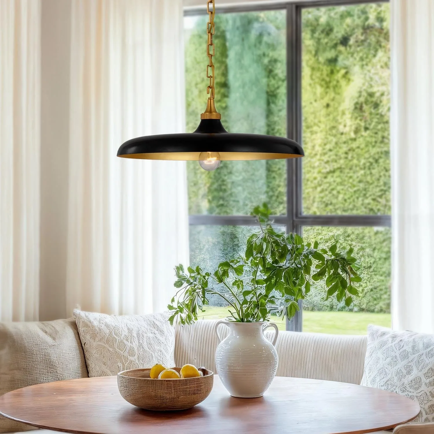 Natalia Black Dome Pendant Light — view 3