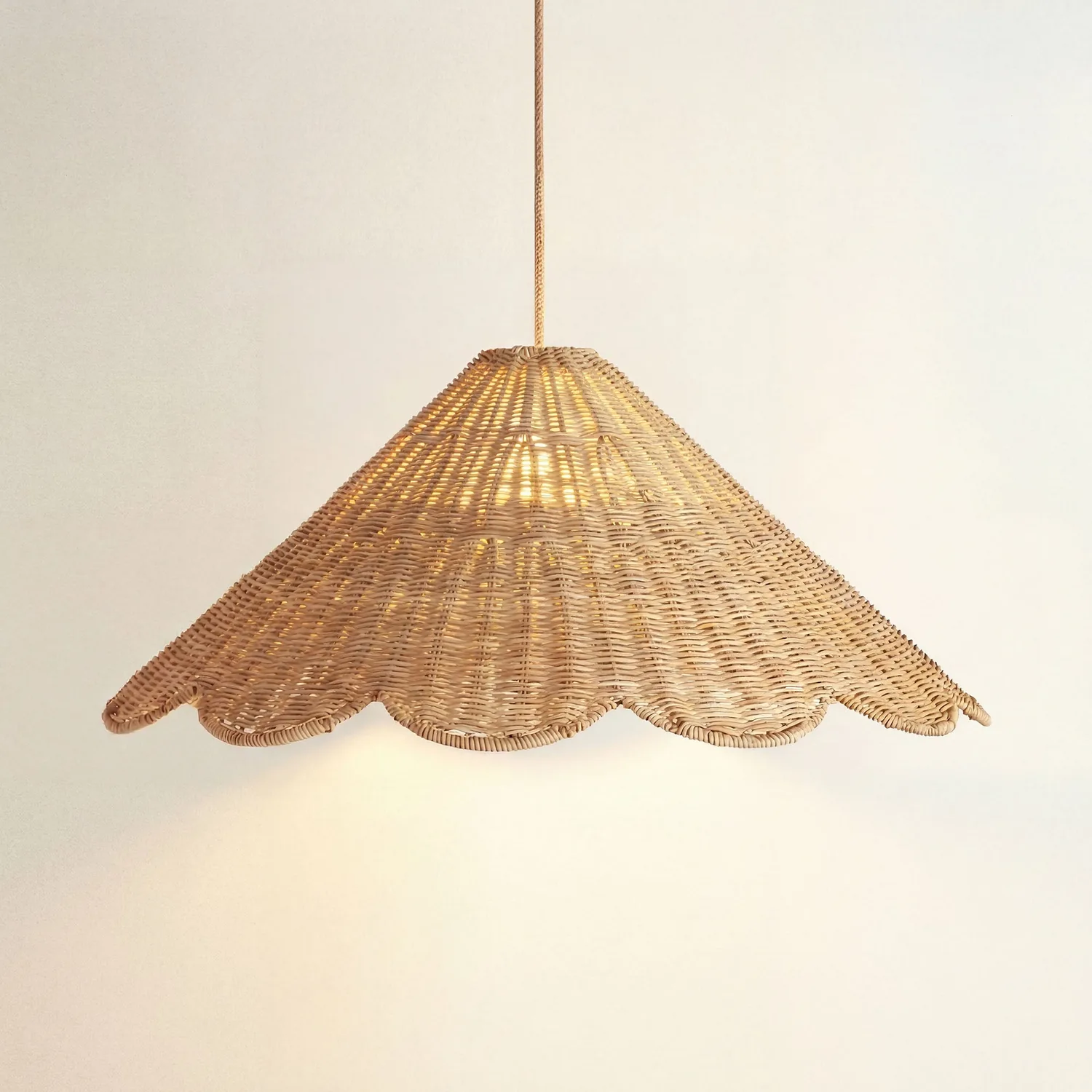 Outdoor Daisy Cone Rattan Pendant Light — main image