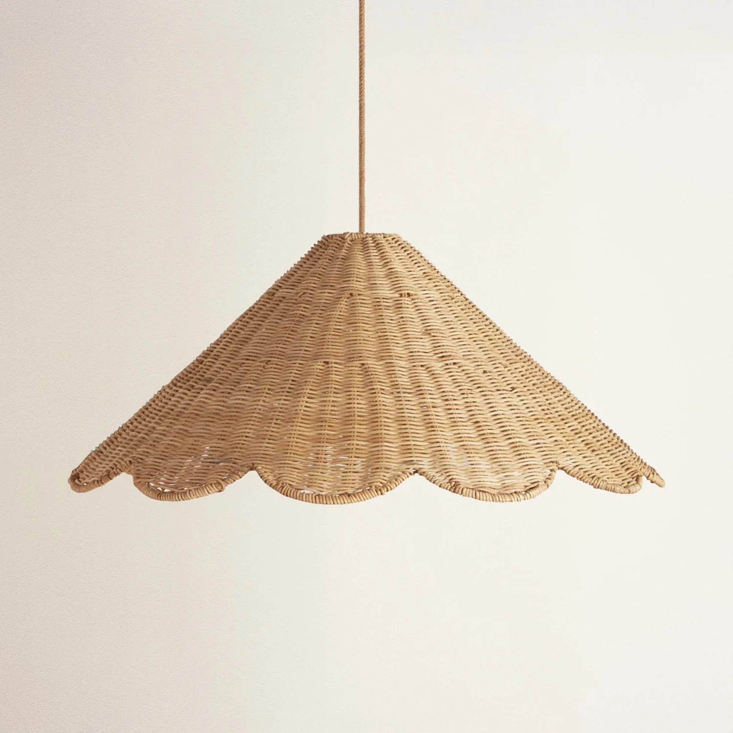 Outdoor Daisy Cone Rattan Pendant Light — view 2