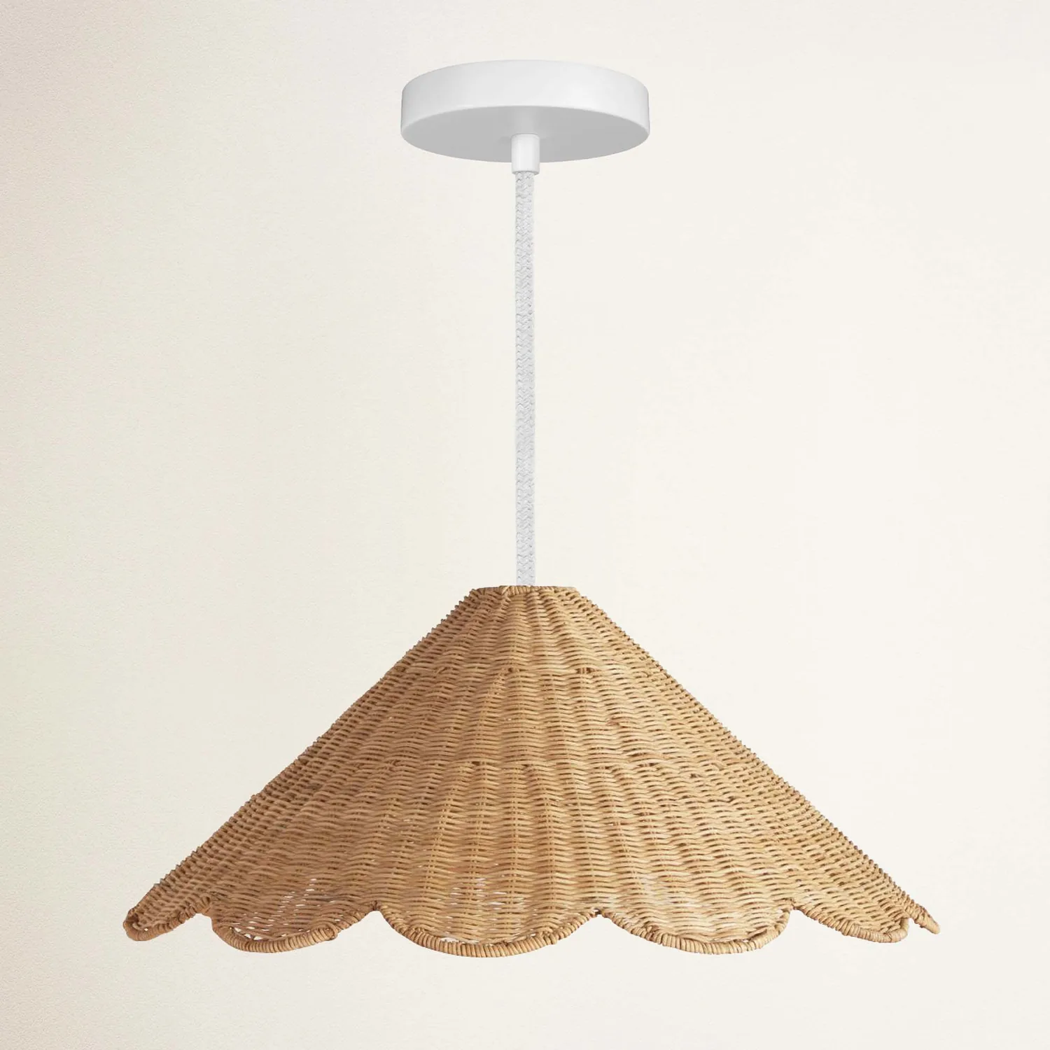 Outdoor Daisy Cone Rattan Pendant Light — view 4