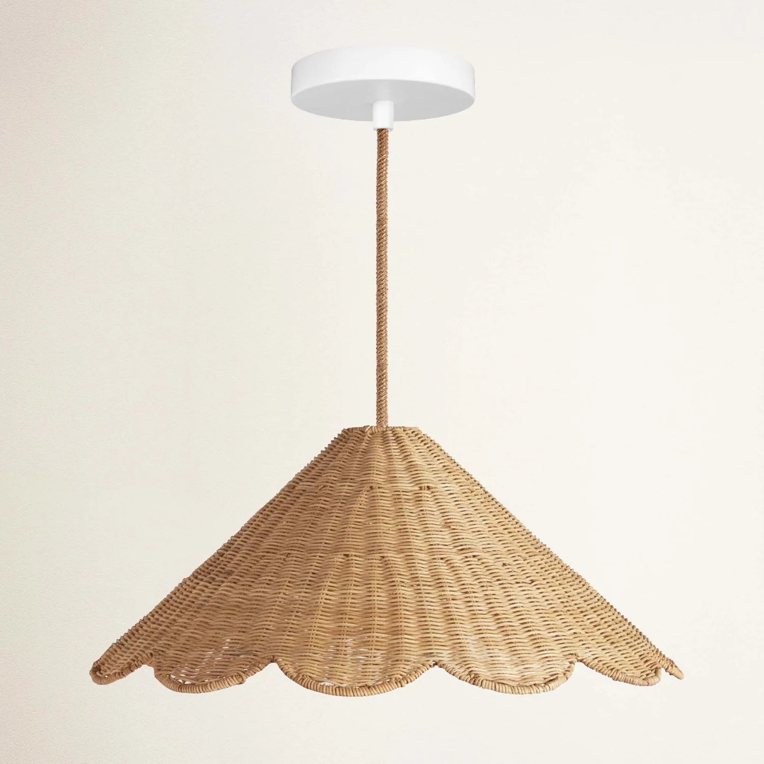 Outdoor Daisy Cone Rattan Pendant Light — view 5