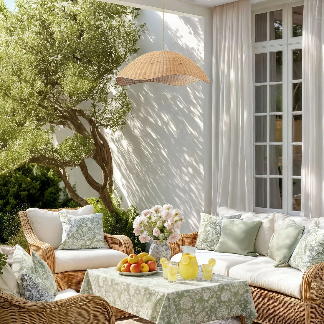 Outdoor Nana Rattan Pendant Light — view 7
