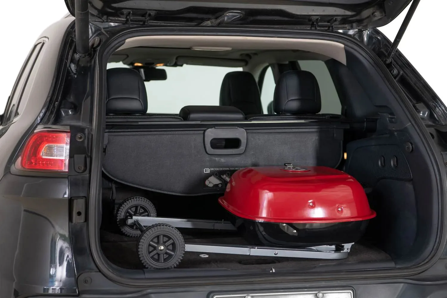 Portable Charcoal Grill in Red with Charcoal Tray and Grate — view 2