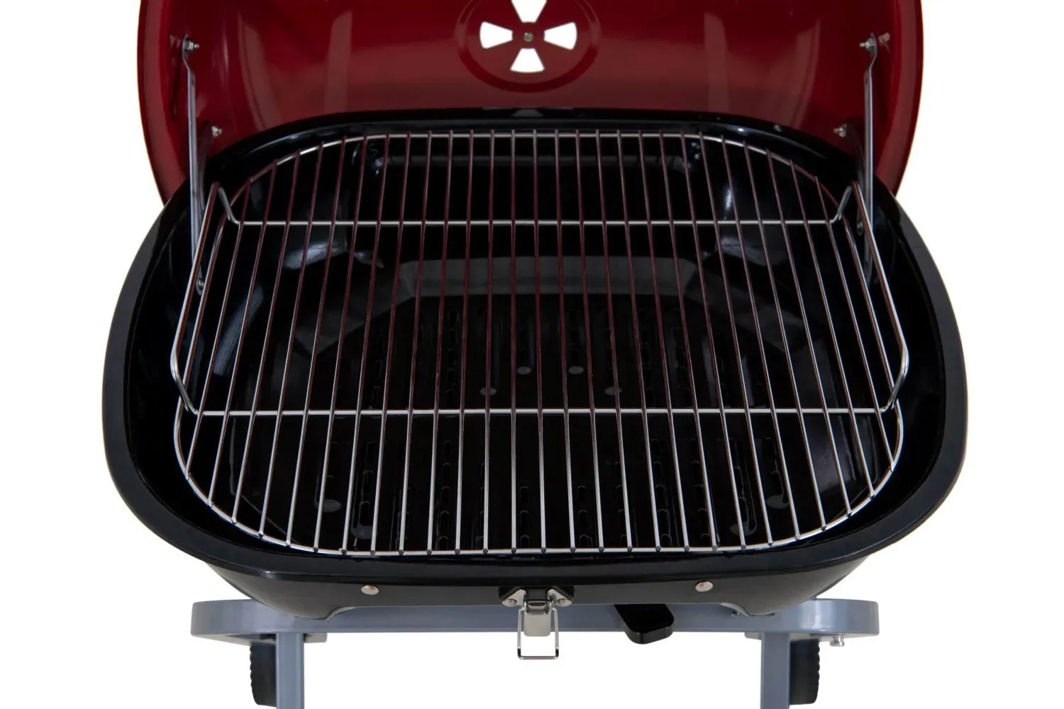 Portable Charcoal Grill in Red with Charcoal Tray and Grate — view 3