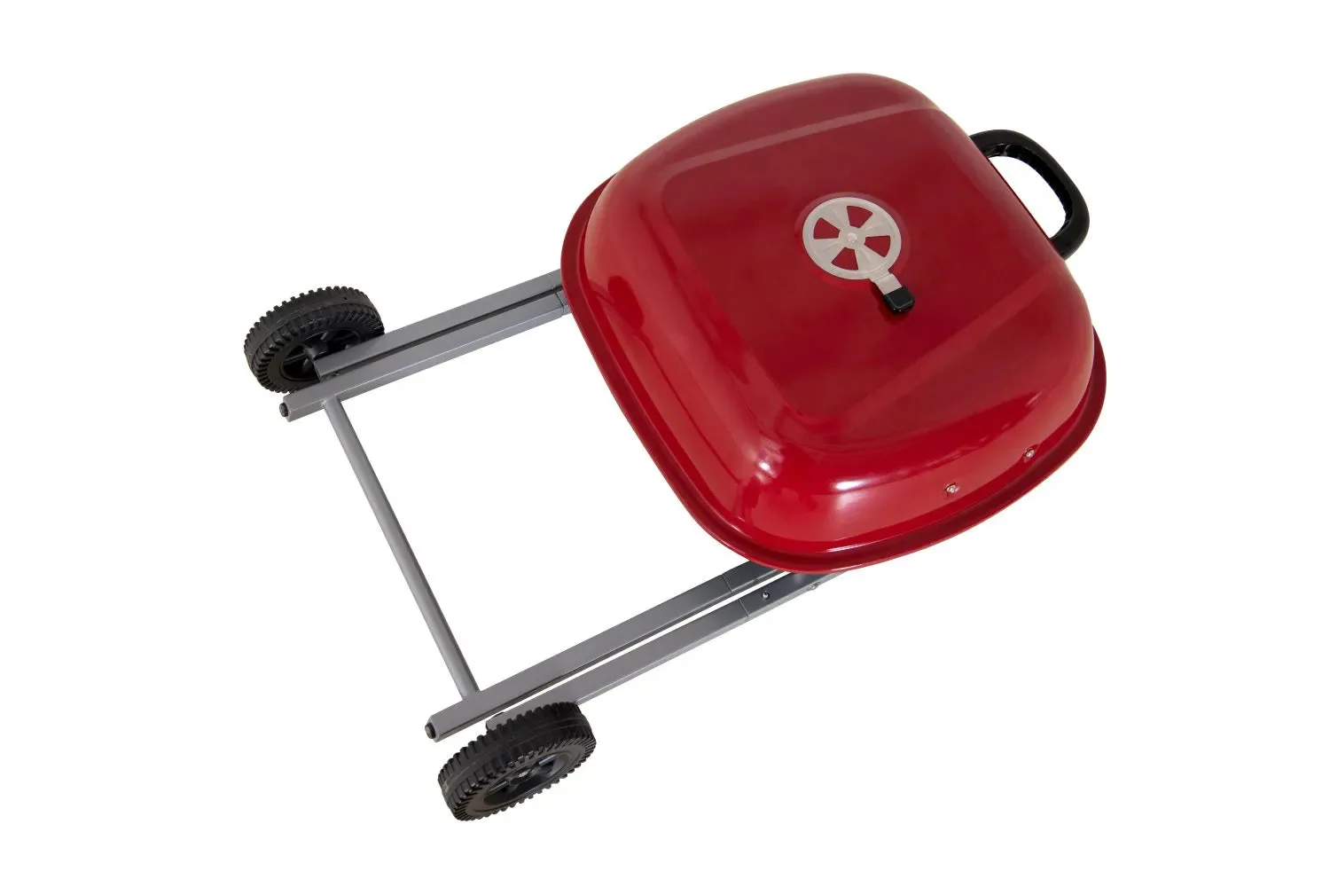 Portable Charcoal Grill in Red with Charcoal Tray and Grate — view 4
