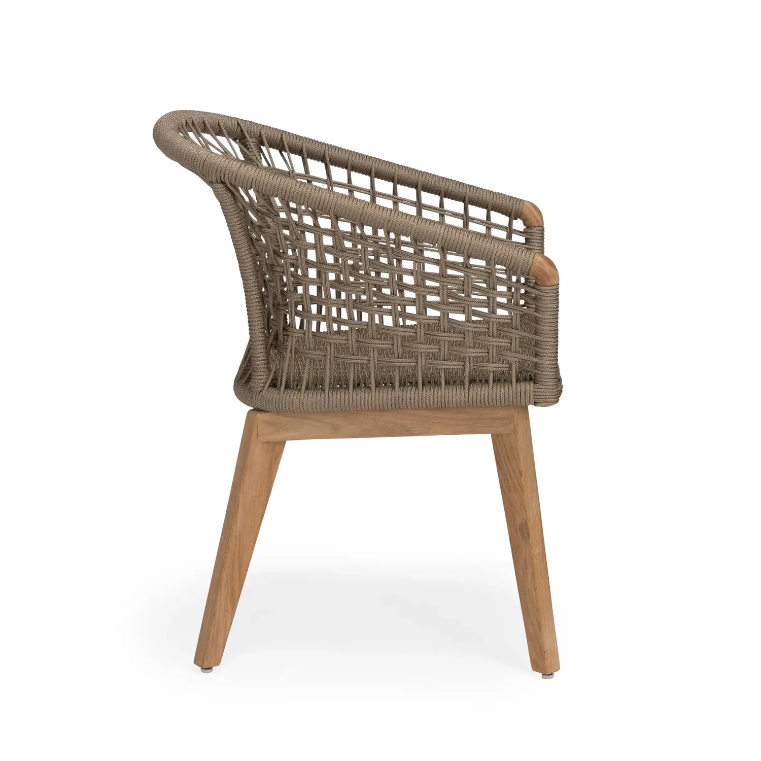 Ravoli Teak and Rope Outdoor Dining Arm Chair (Taupe) — view 3