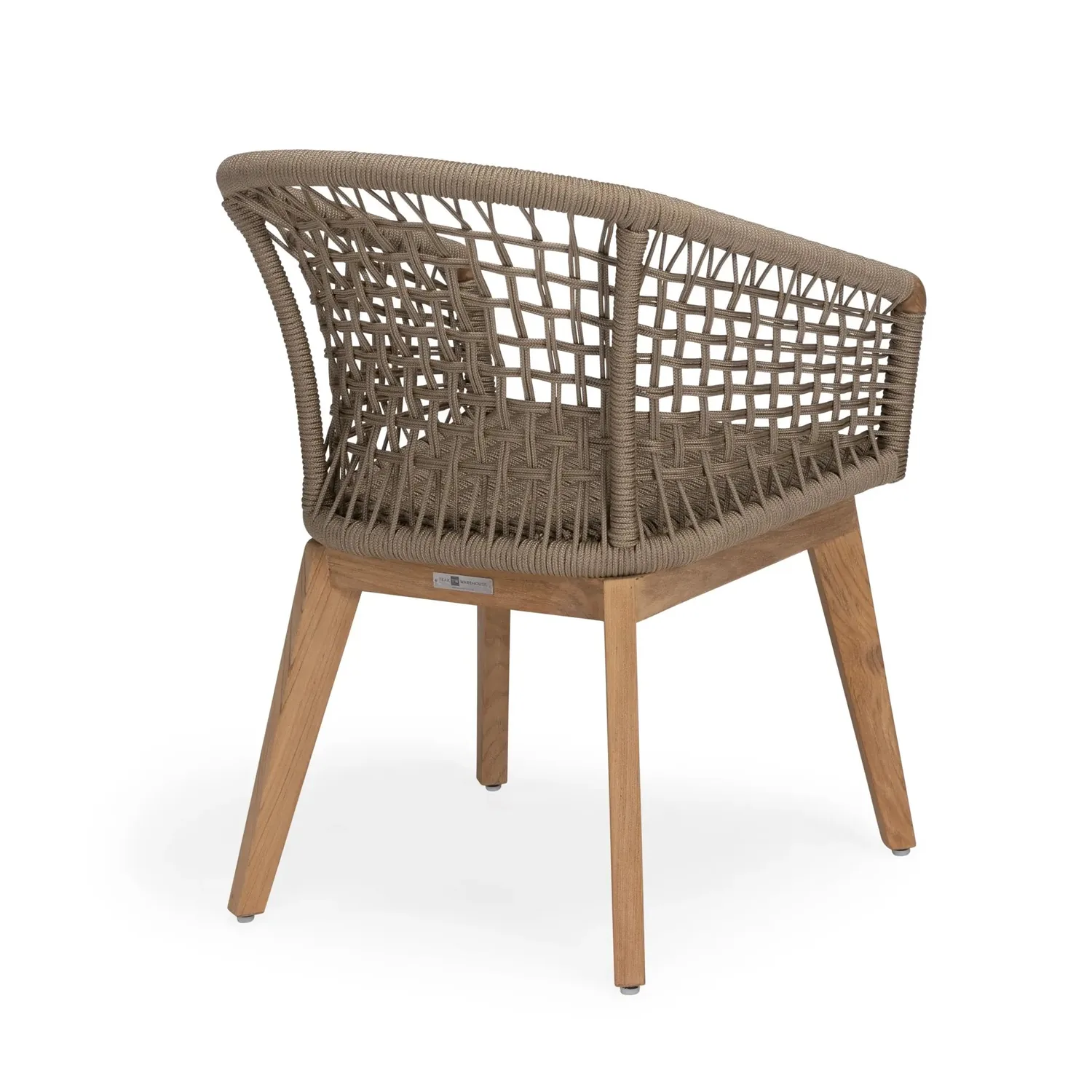 Ravoli Teak and Rope Outdoor Dining Arm Chair (Taupe) — view 4