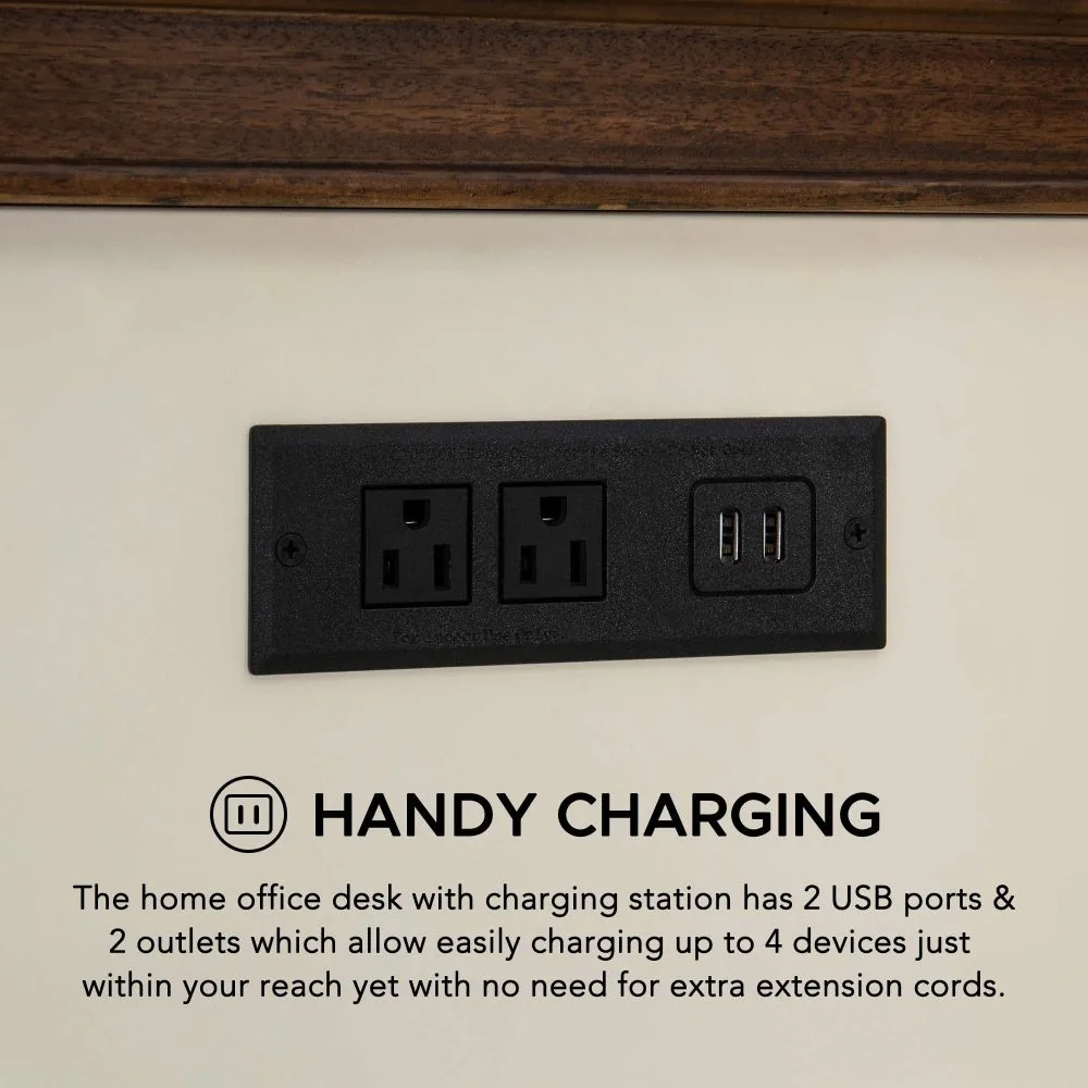 Richland Executive Desk with Charging Station – Elegant Workspace Essentials — view 3