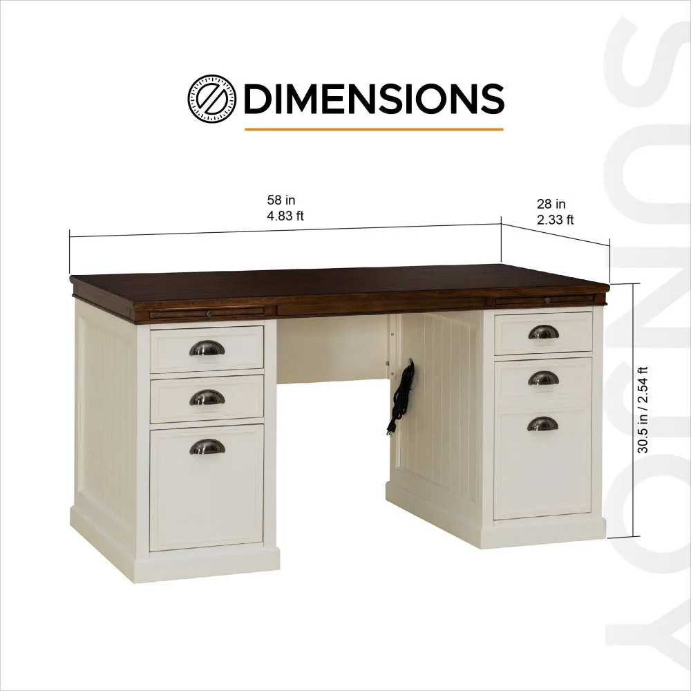 Richland Executive Desk with Charging Station – Elegant Workspace Essentials — view 9