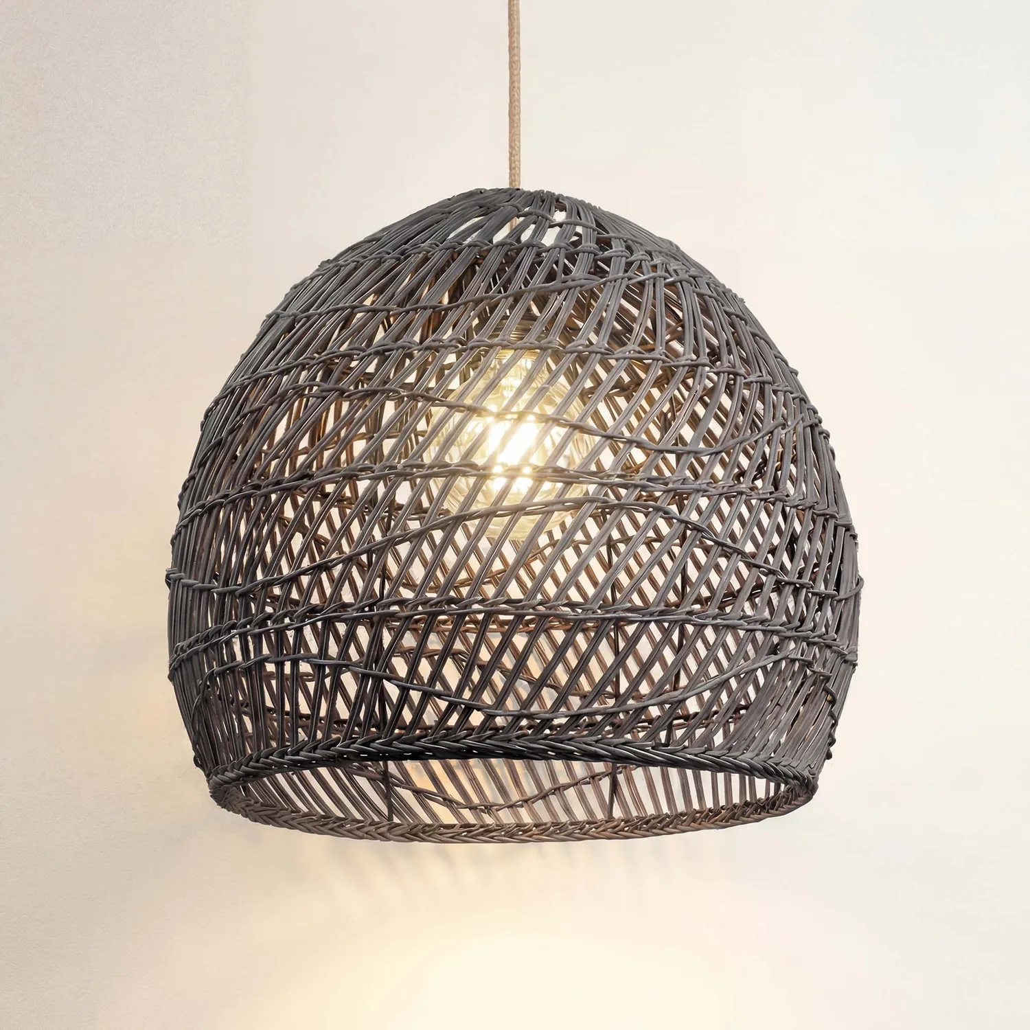 Santana Black Rattan Pendant Light — main image
