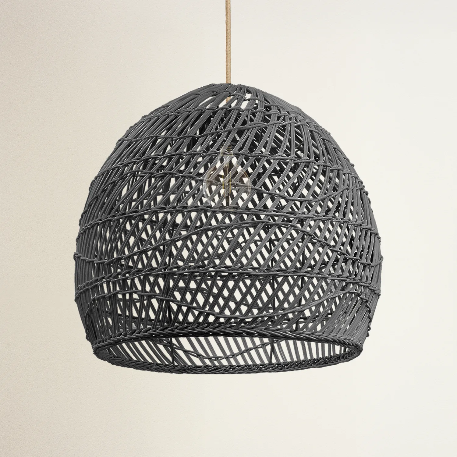 Santana Black Rattan Pendant Light — view 2
