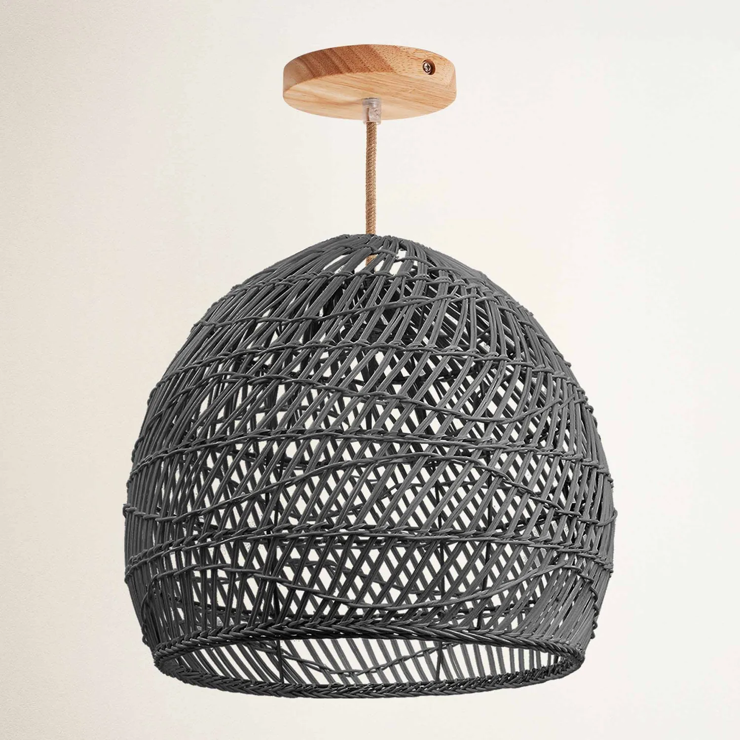 Santana Black Rattan Pendant Light — view 3