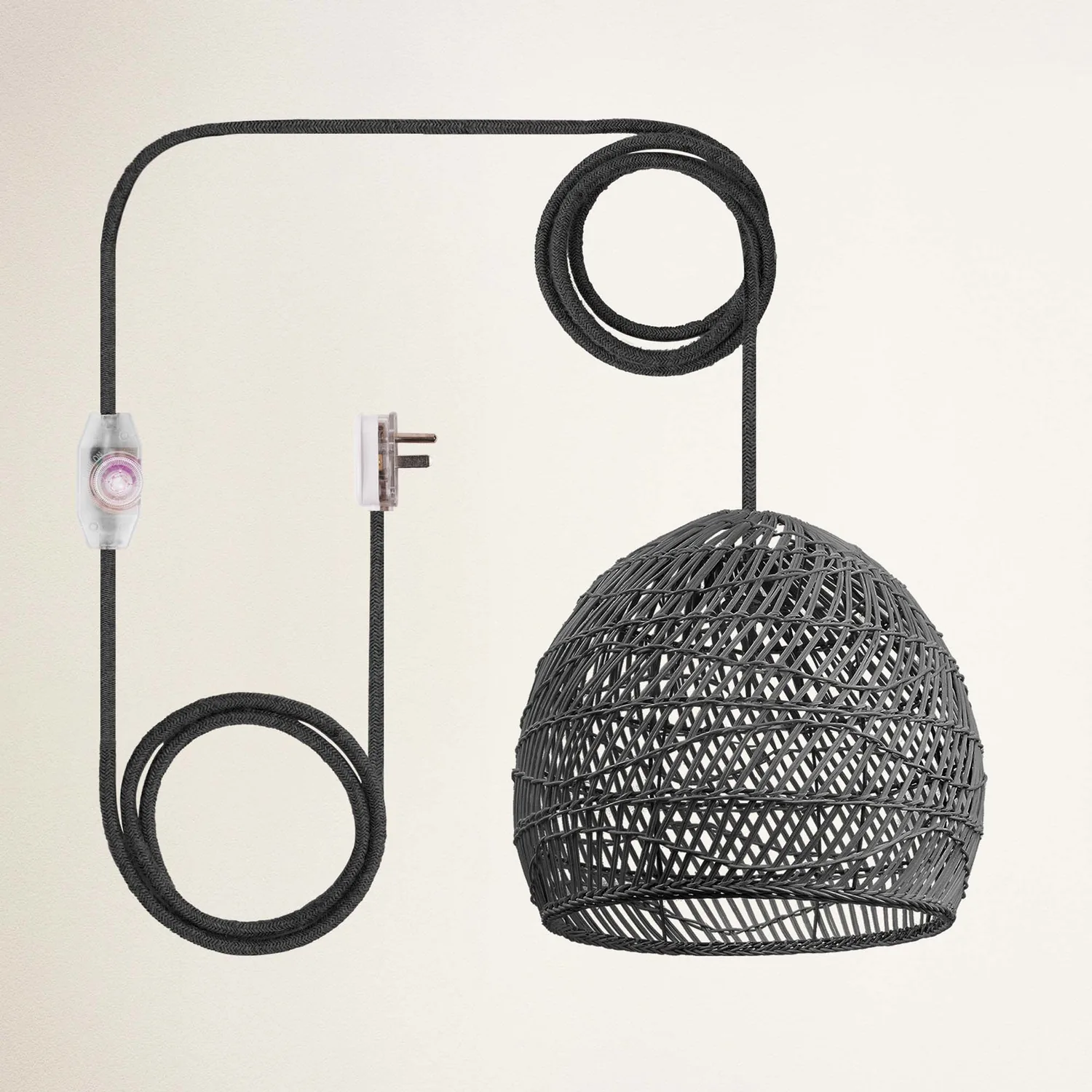 Santana Black Rattan Pendant Light — view 5