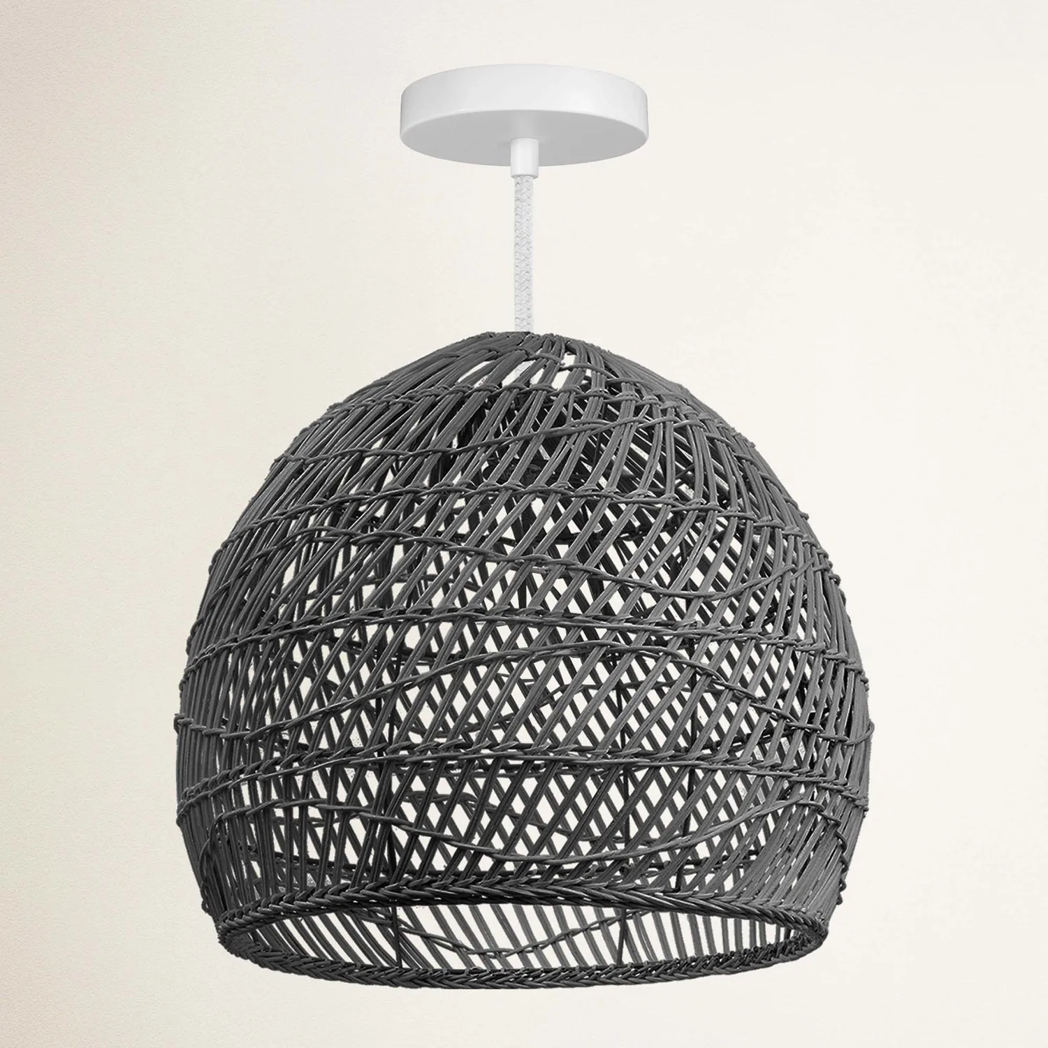 Santana Black Rattan Pendant Light — view 8