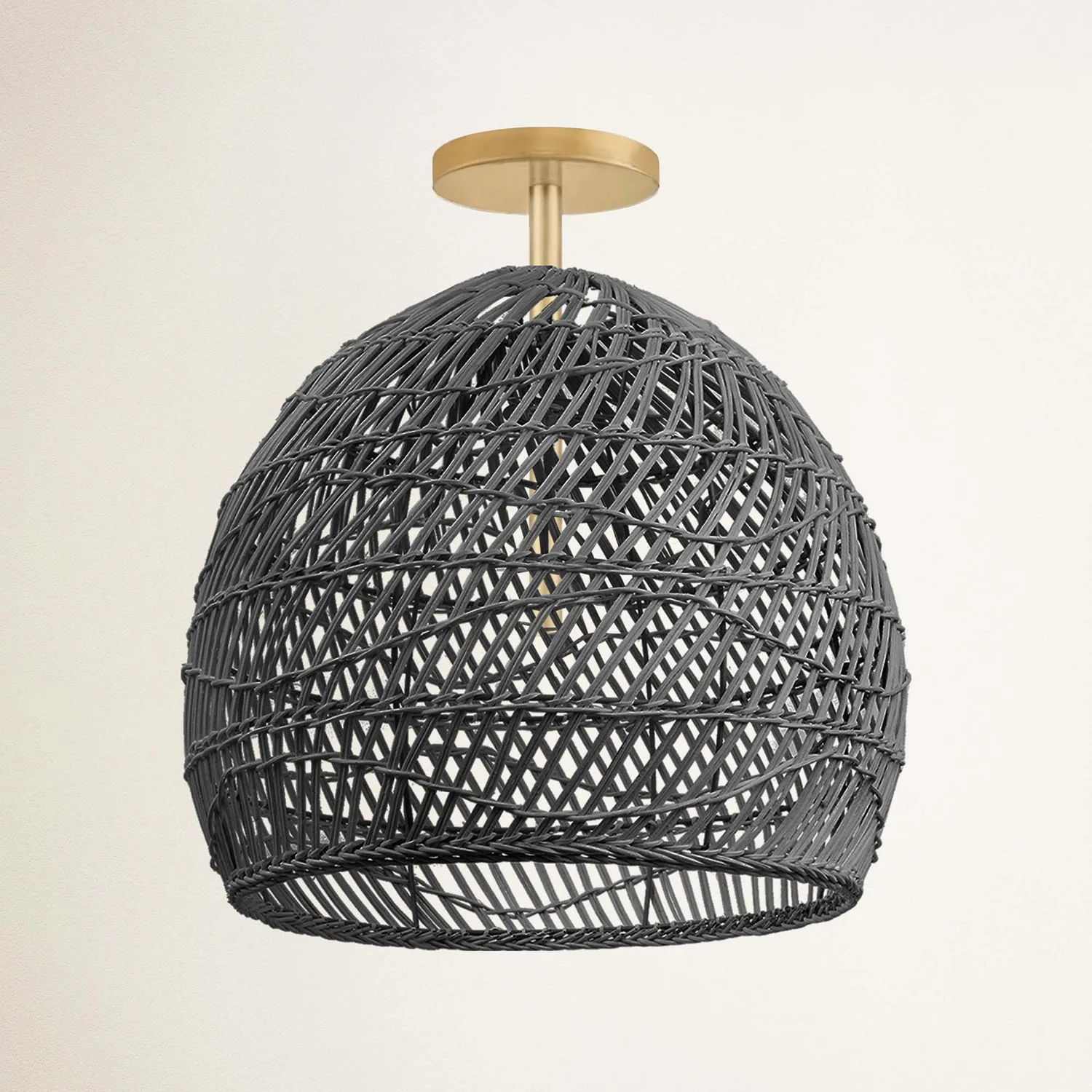 Santana Black Rattan Pendant Light — view 9