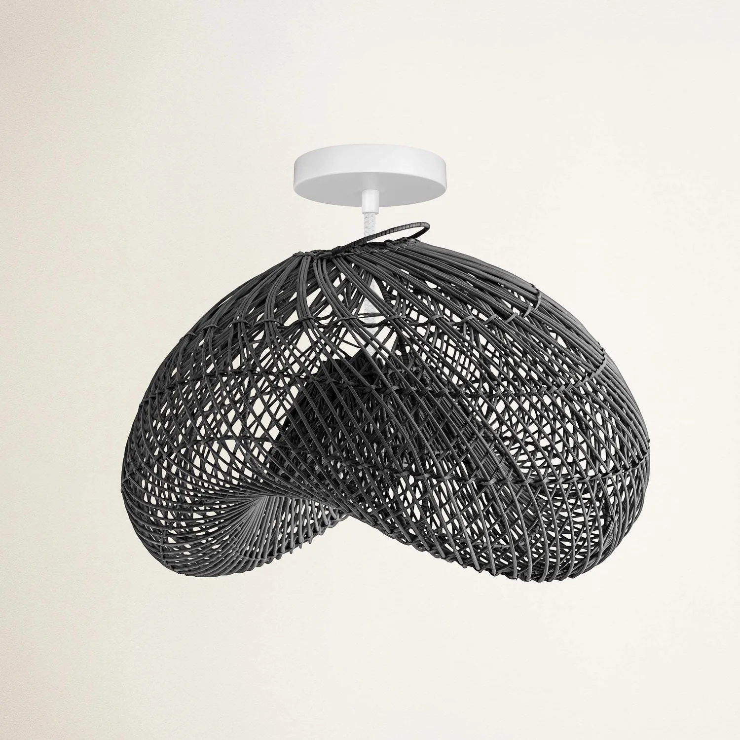 Sepherina Black Rattan Flush Mount Light — view 6