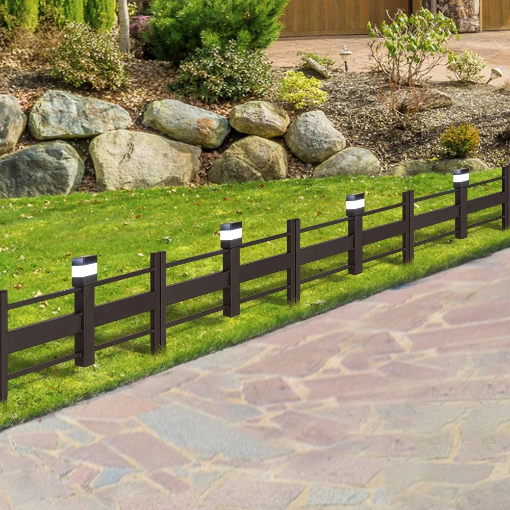 Sunjoy · Solar-Lit Garden Border Fence - Transform Your Outdoor Space with Elegant Metal Edging