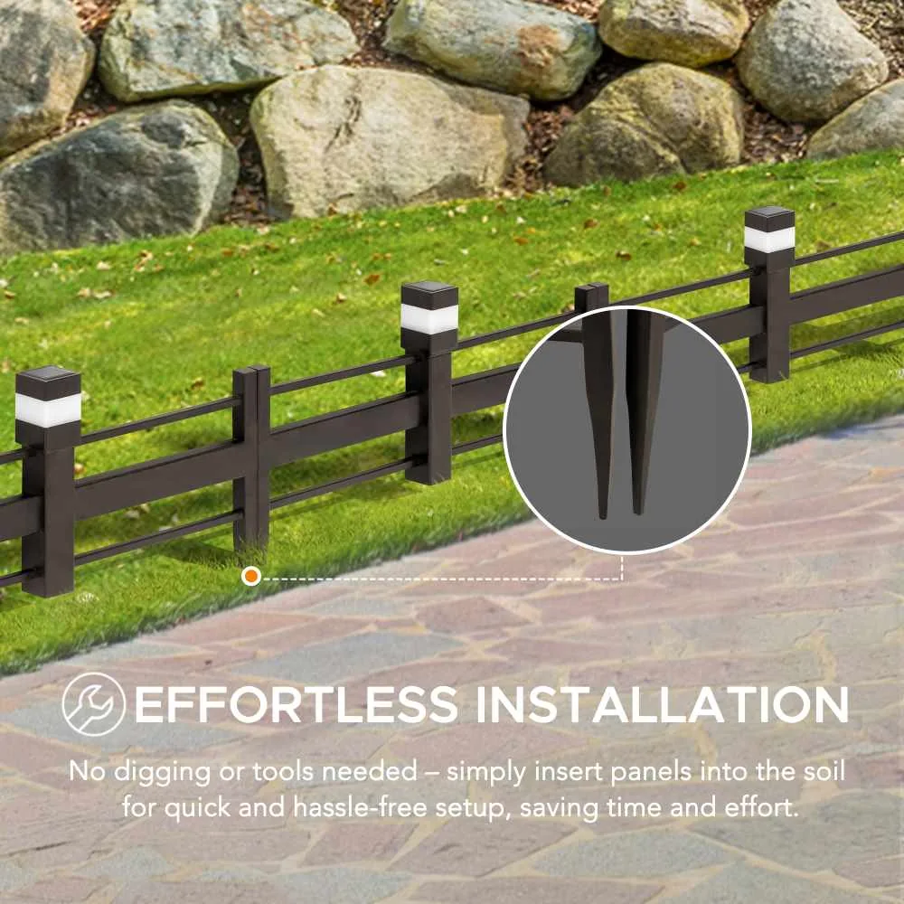 Solar-Lit Garden Border Fence - Transform Your Outdoor Space with Elegant Metal Edging — view 3