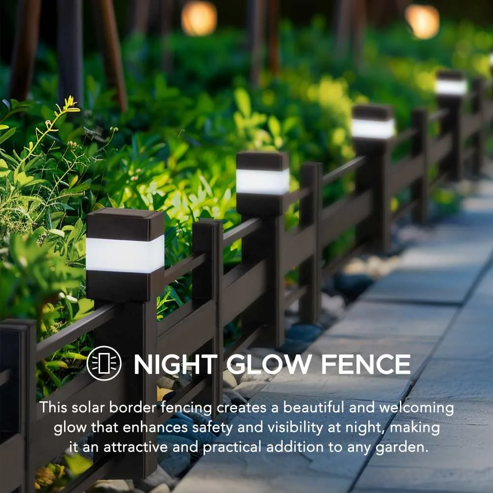 Solar-Lit Garden Border Fence - Transform Your Outdoor Space with Elegant Metal Edging — view 6