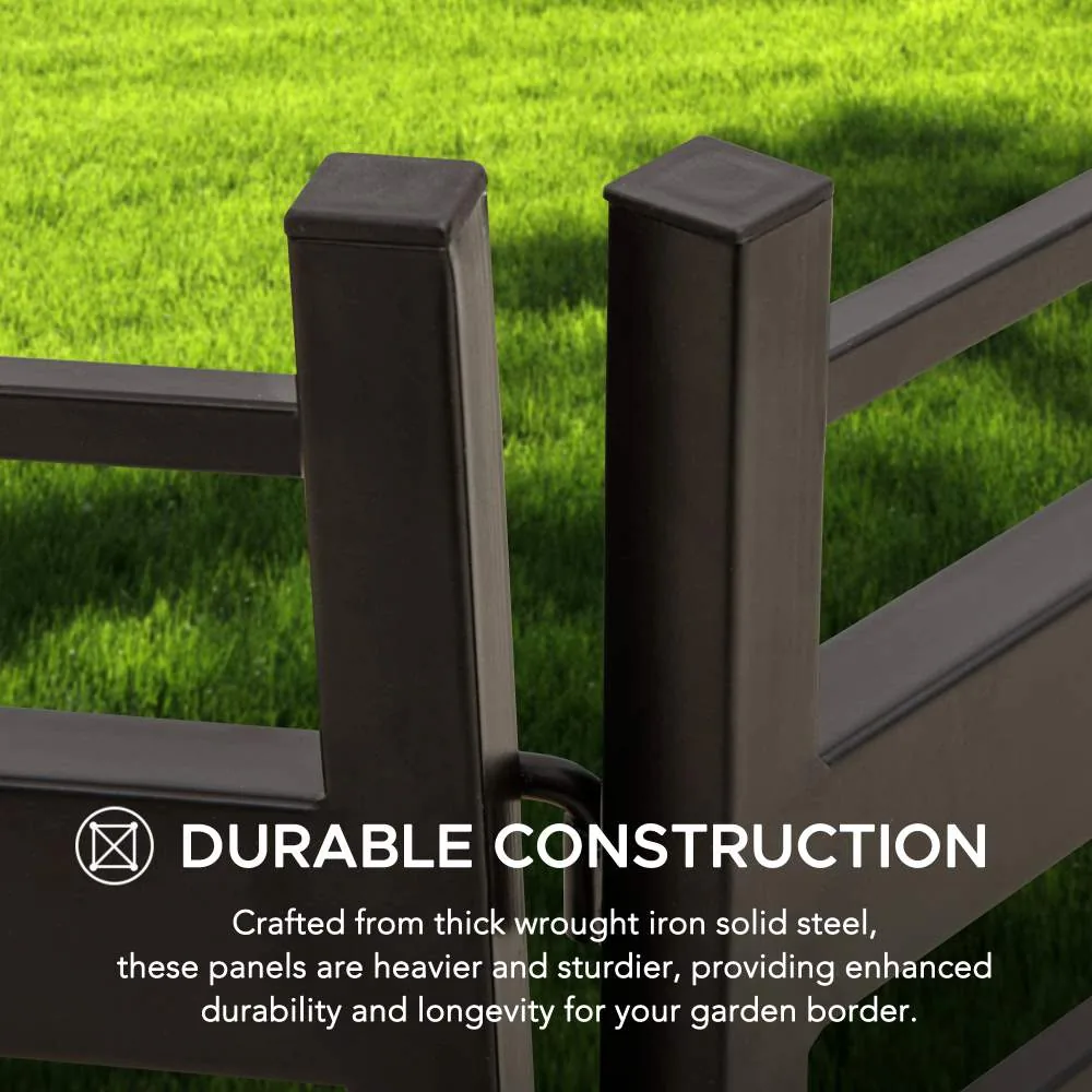 Solar-Lit Garden Border Fence - Transform Your Outdoor Space with Elegant Metal Edging — view 7
