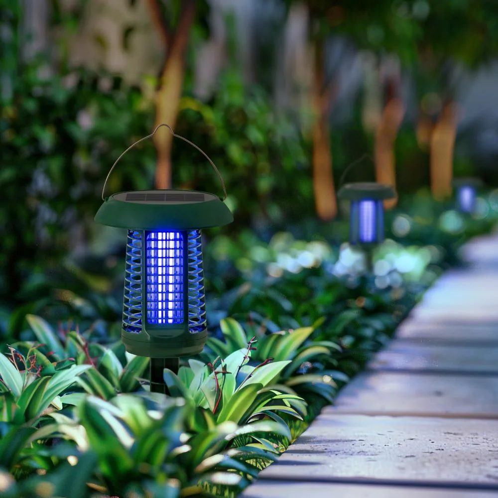 SUNJOY 2 in 1 Solar Powered Bug Zapper with Solar Panel and UV Light — view 2