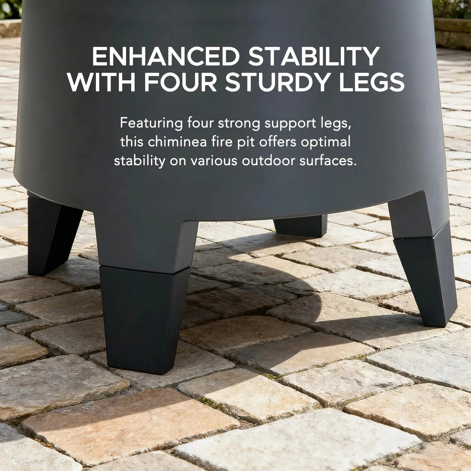 SUNJOY 57 Inch 2-in-1 Chiminea Fire Pit & Grill with Removable Grill Grate and PVC Cover - Gray — view 8