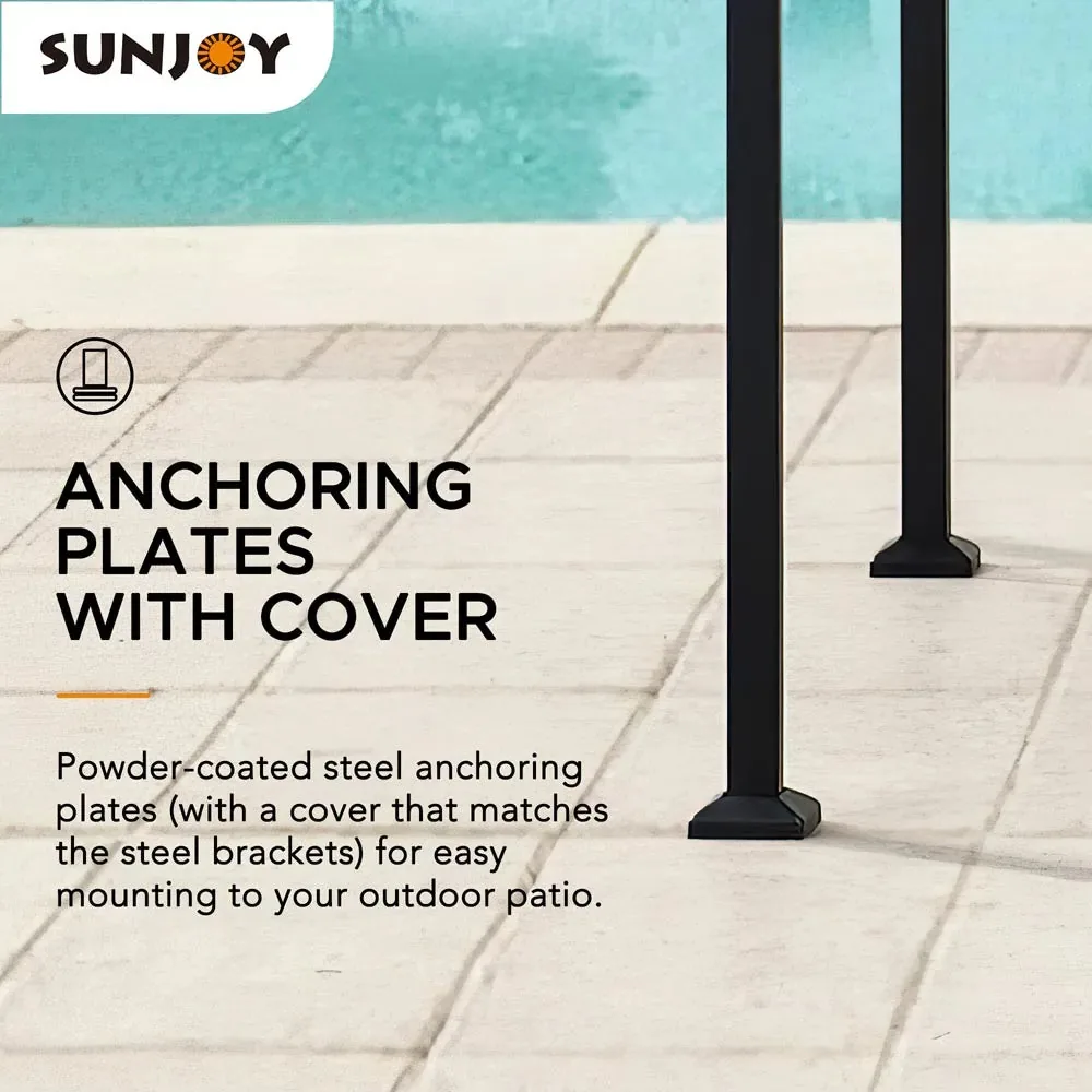 SUNJOY 8x5 BBQ Grill Gazebo with Bar Shelves and Hooks - Beige & Black — view 10