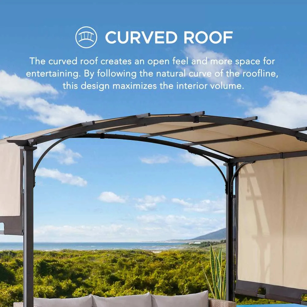 SUNJOY 9x11 Metal Arched Pergola Kits with Adjustable Canopy Roof — view 5