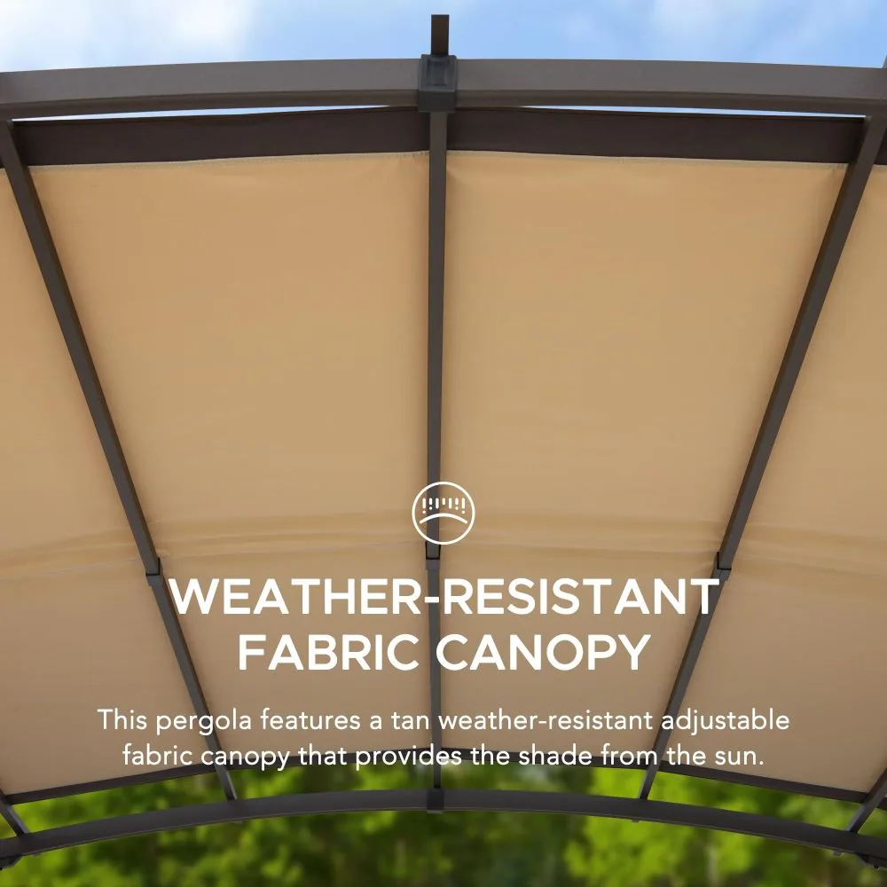 SUNJOY 9x11 Metal Arched Pergola Kits with Adjustable Canopy Roof — view 6