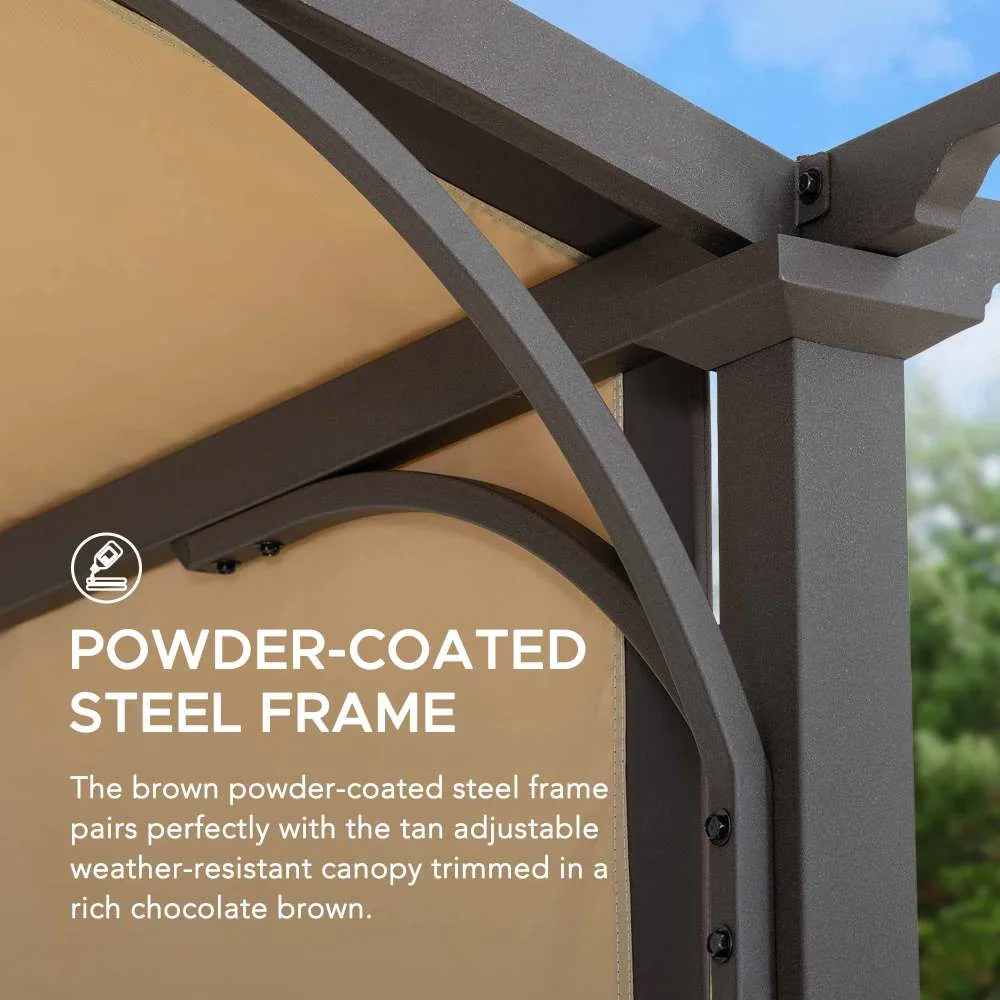 SUNJOY 9x11 Metal Arched Pergola Kits with Adjustable Canopy Roof — view 8