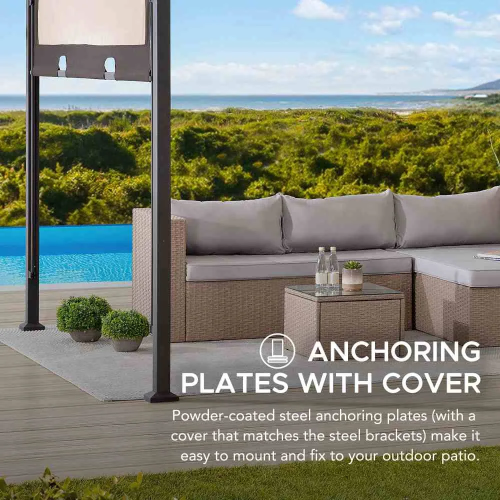 SUNJOY 9x11 Metal Arched Pergola Kits with Adjustable Canopy Roof — view 10