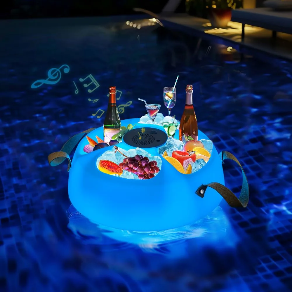SUNJOY Floating Drink Holder with Ip66 Waterproof Bluetooth 5.0 Speaker — main image