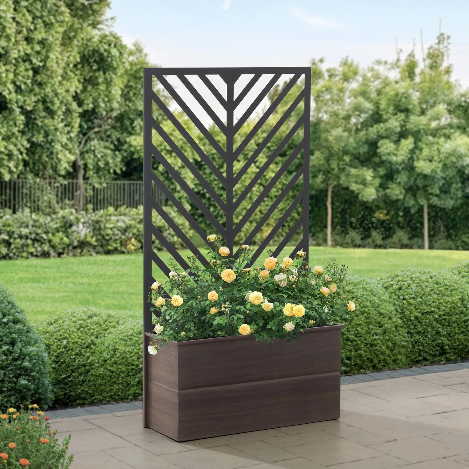 SUNJOY Raised Garden Bed with Trellis - Screen & Planter Box Combo — view 2
