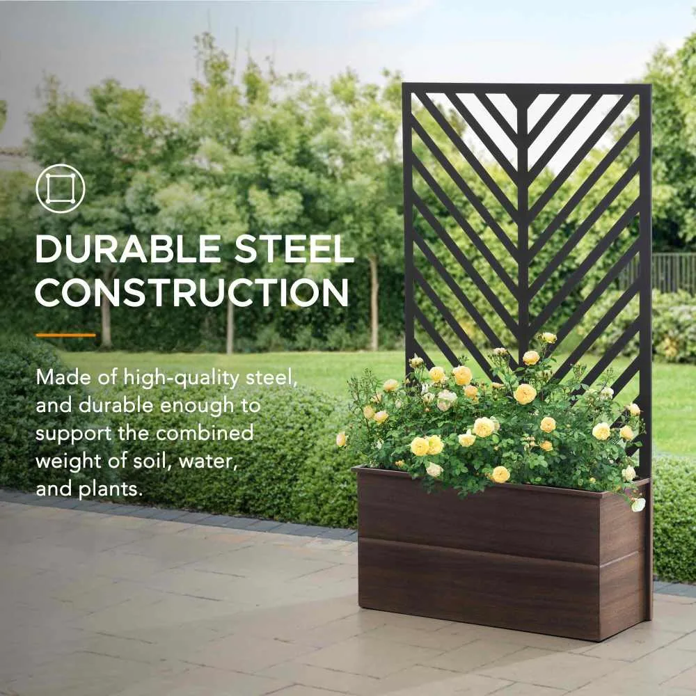 SUNJOY Raised Garden Bed with Trellis - Screen & Planter Box Combo — view 7