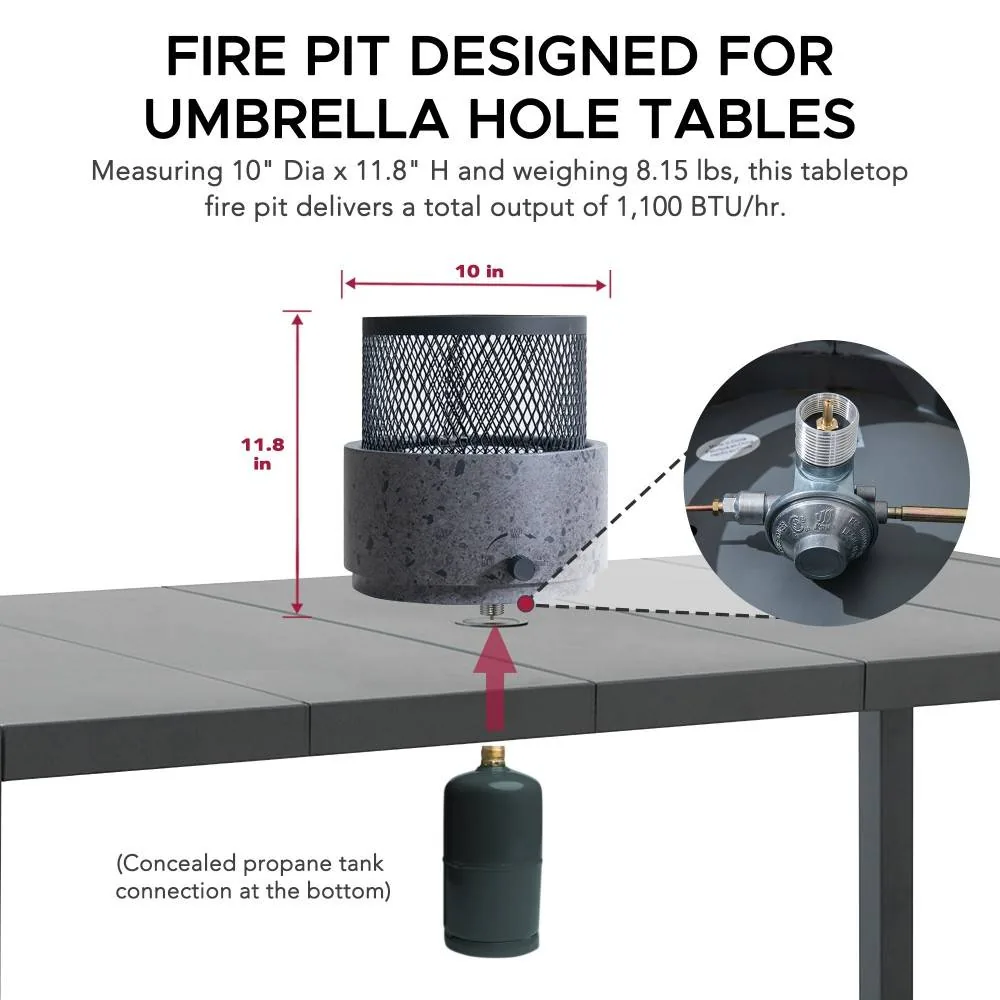 SUNJOY Smokeless Tabletop Fire Pit with Stainless Steel Burner and Two Adjustable Flames — view 5