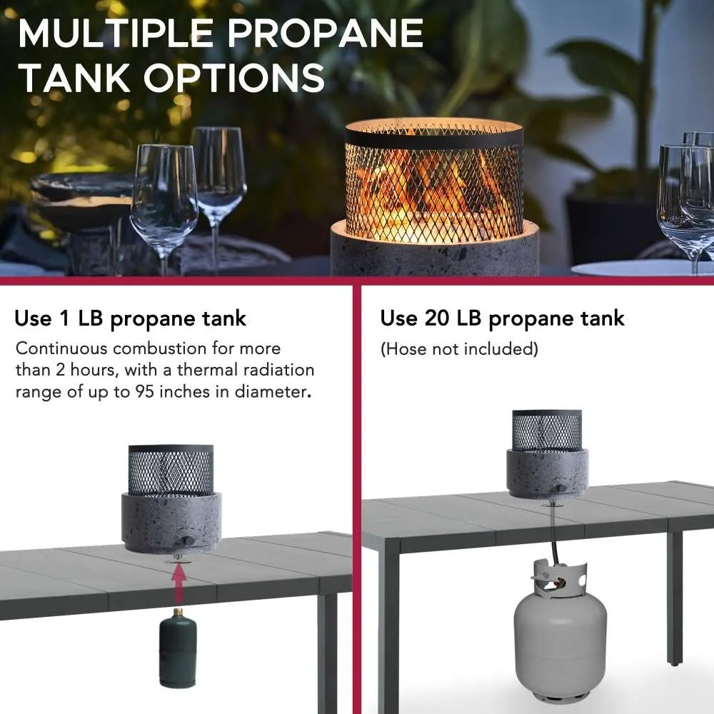 SUNJOY Smokeless Tabletop Fire Pit with Stainless Steel Burner and Two Adjustable Flames — view 7