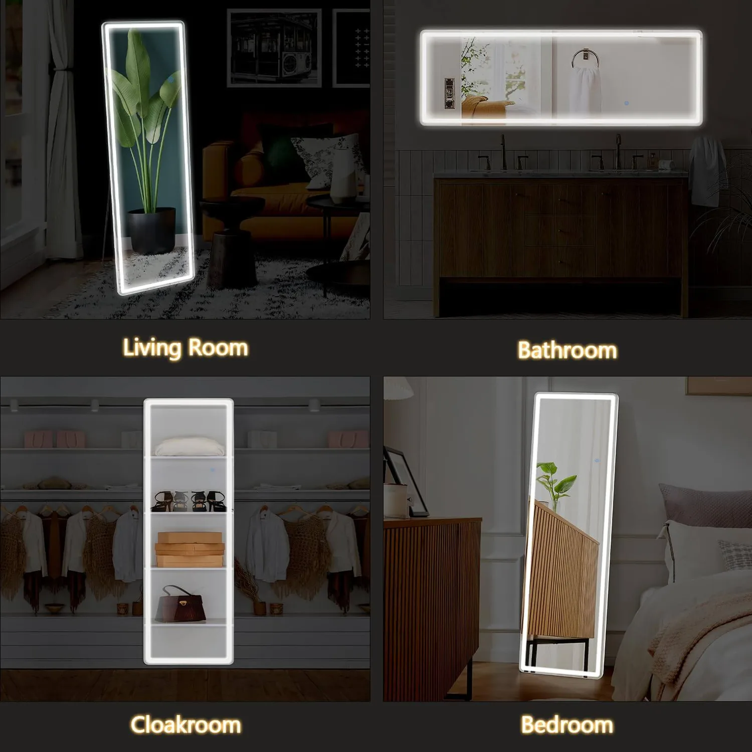 Sweetcrispy 3-Color LED Illuminated Mirror for Indoors — view 9