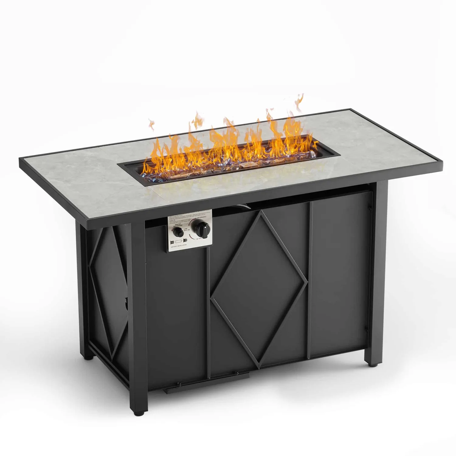 Sweetcrispy 43" Outdoor Fire Pit Table with 50,000 BTU Heater — main image