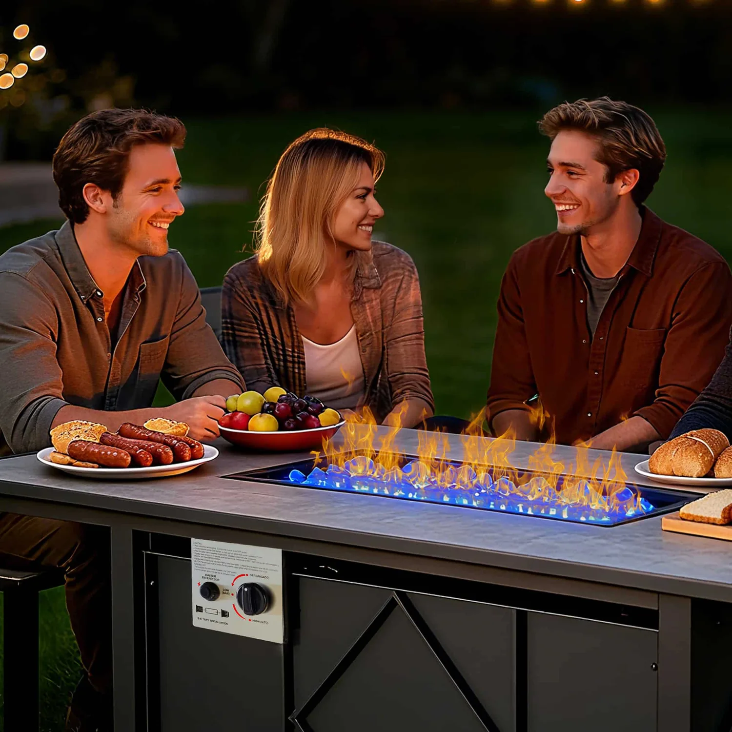 Sweetcrispy 43" Outdoor Fire Pit Table with 50,000 BTU Heater — view 2