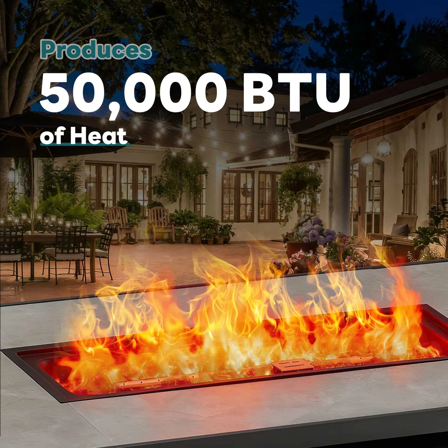 Sweetcrispy 43" Outdoor Fire Pit Table with 50,000 BTU Heater — view 4