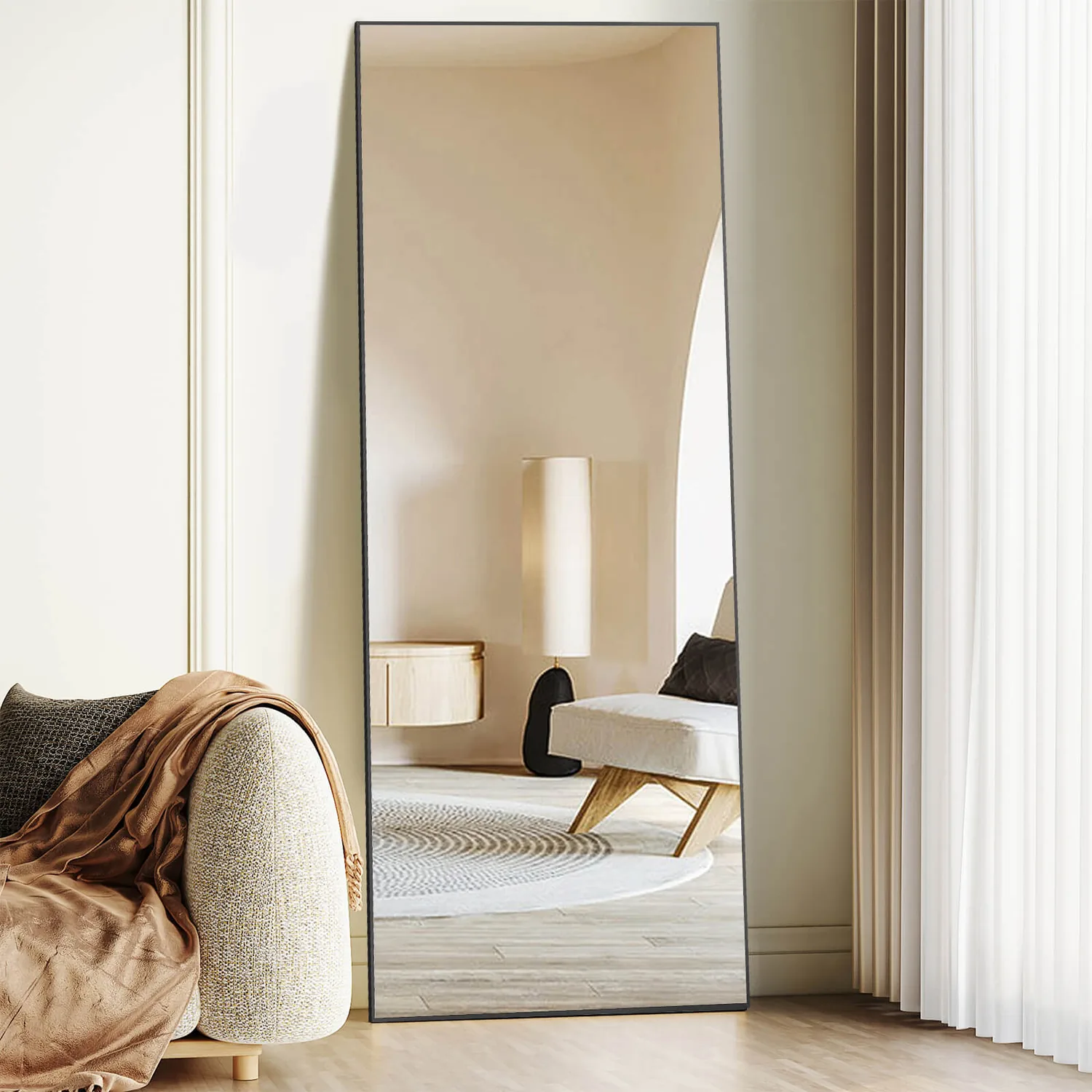 Sweetcrispy Full Length Mirror Standing or Hanging for Bedroom — view 4