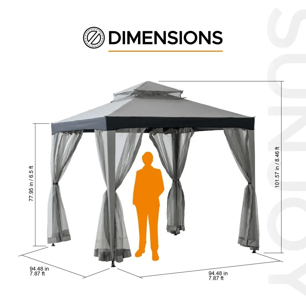 Transform Your Backyard: 8x8 Soft Top Gazebo with Mosquito Netting - Outdoor Living Dreams — view 4