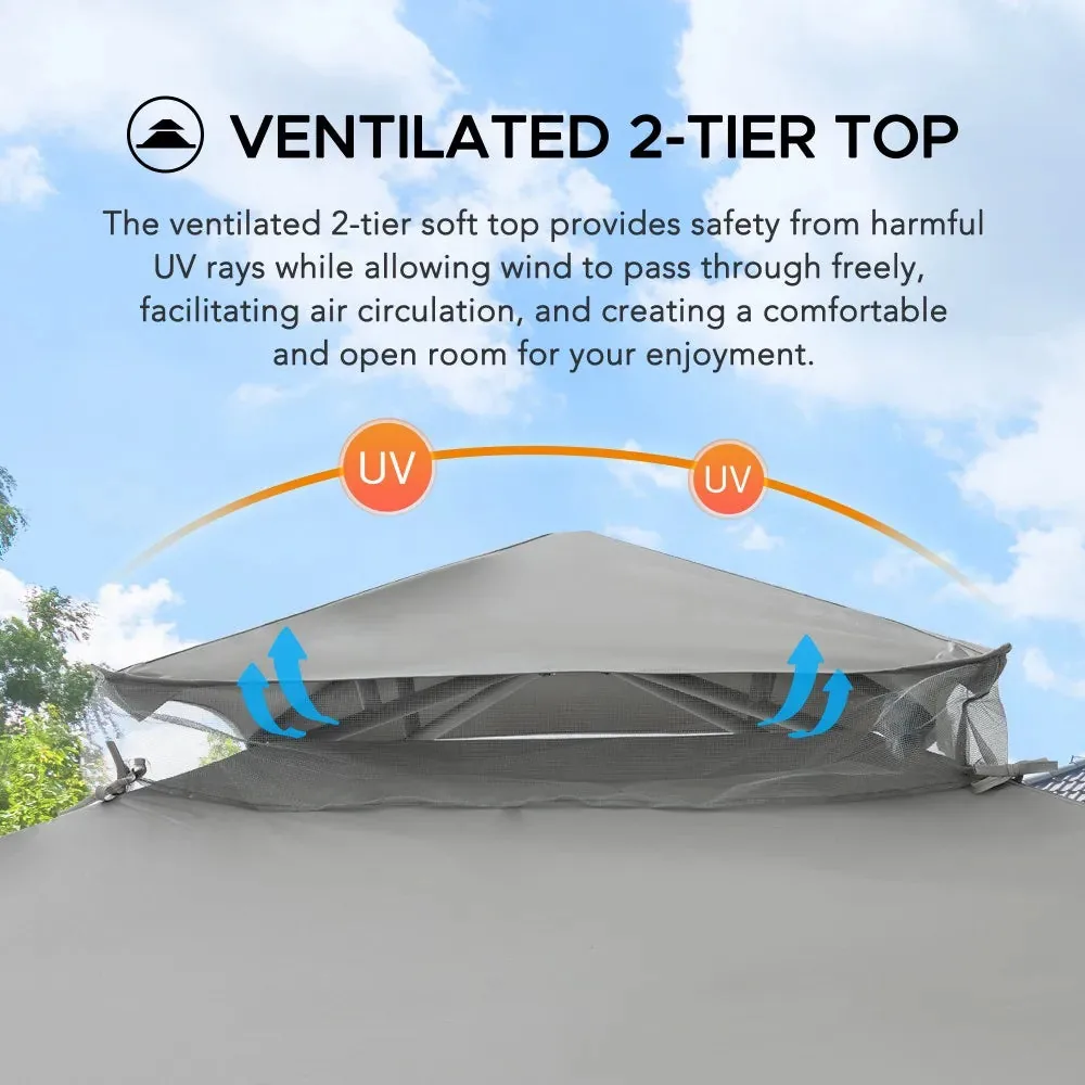 Transform Your Backyard: 8x8 Soft Top Gazebo with Mosquito Netting - Outdoor Living Dreams — view 5