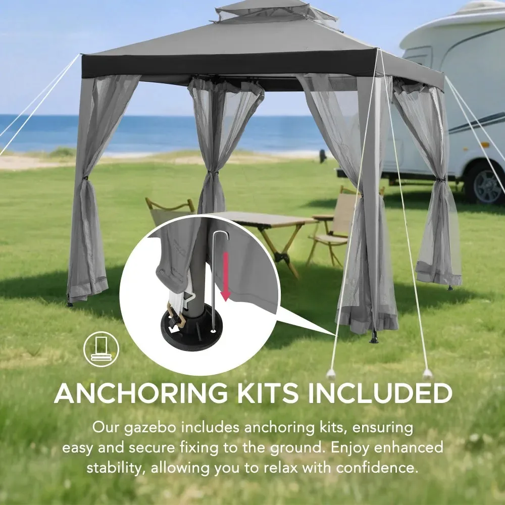 Transform Your Backyard: 8x8 Soft Top Gazebo with Mosquito Netting - Outdoor Living Dreams — view 10