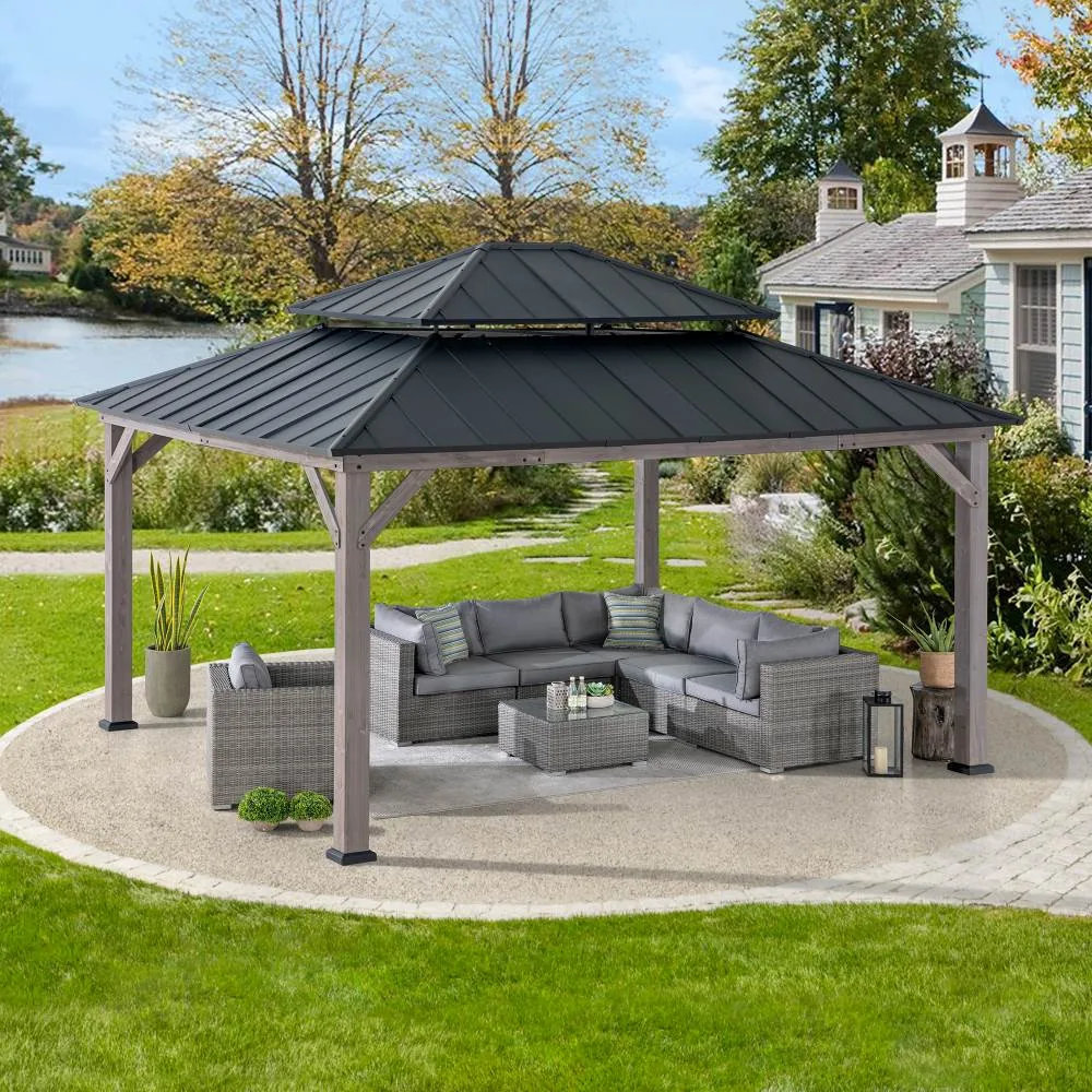 Transform Your Backyard with a Stunning 13x15 Cedar Gazebo - Elegant Outdoor Living Space — main image