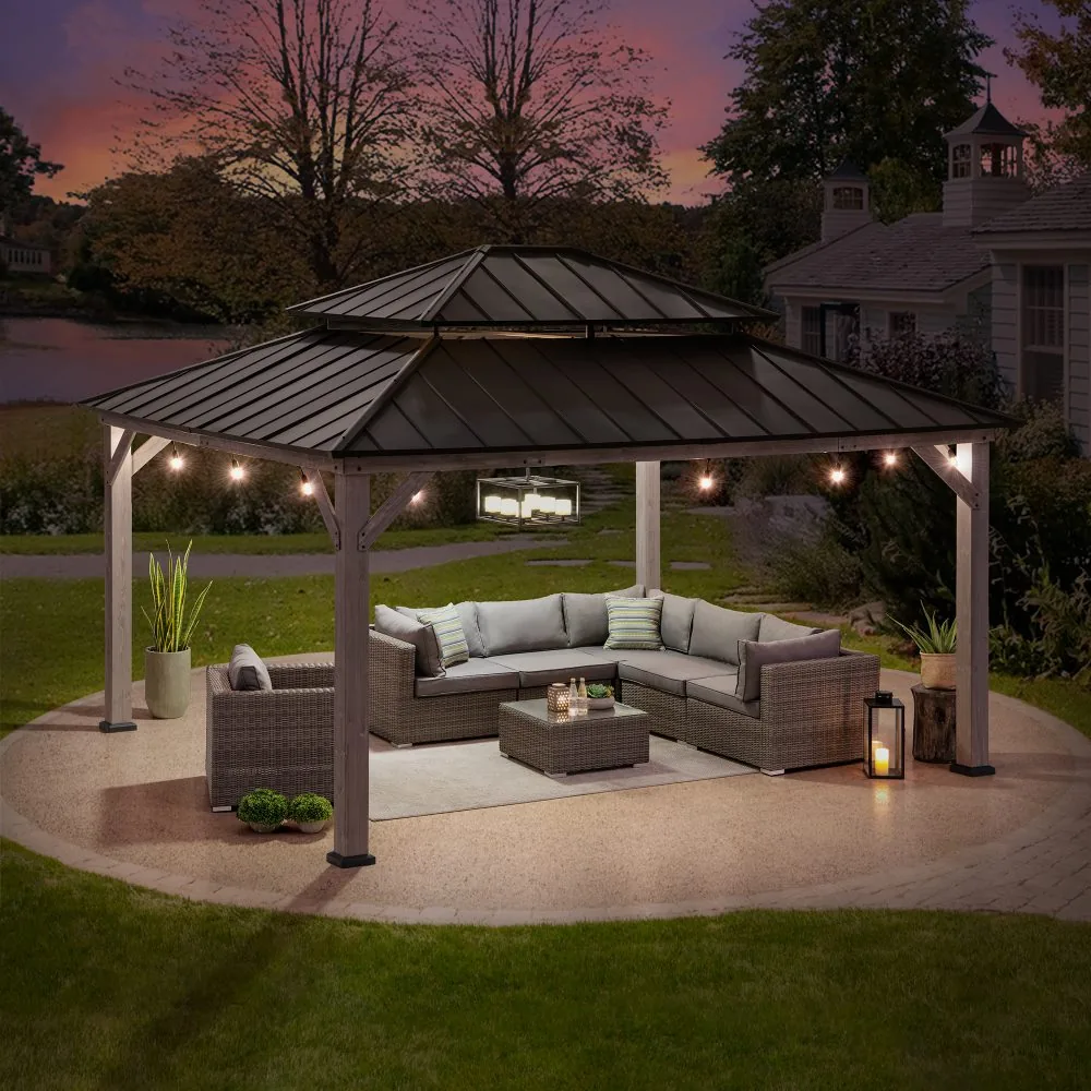 Transform Your Backyard with a Stunning 13x15 Cedar Gazebo - Elegant Outdoor Living Space — view 2