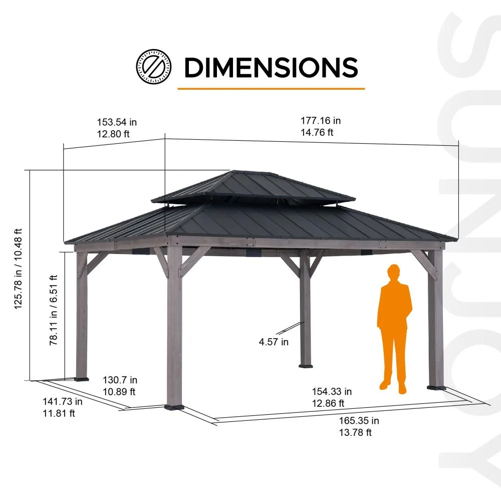 Transform Your Backyard with a Stunning 13x15 Cedar Gazebo - Elegant Outdoor Living Space — view 3