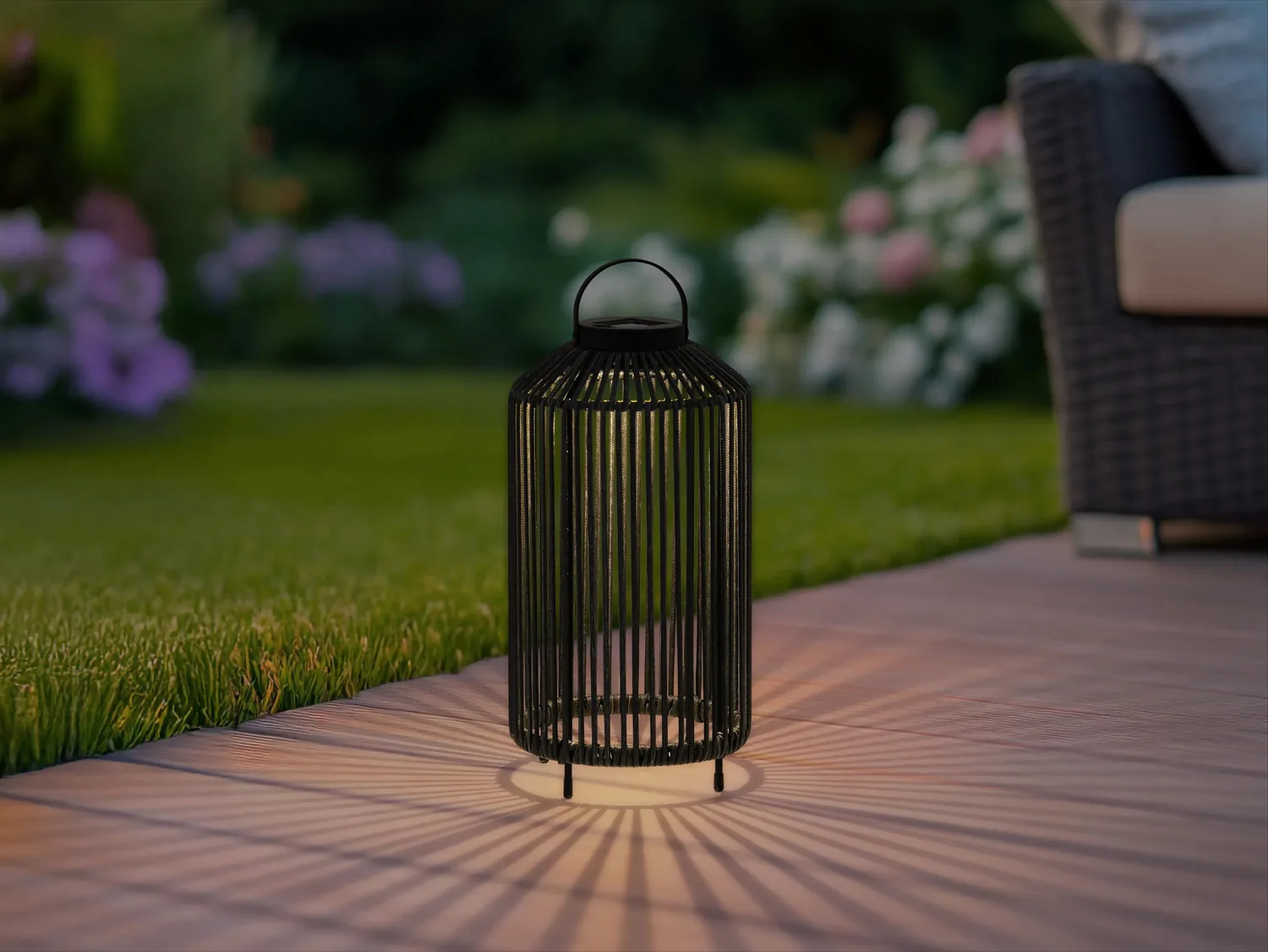 Transform Your Evenings: 25-in Black Solar Lantern - Elegant Outdoor Ambiance