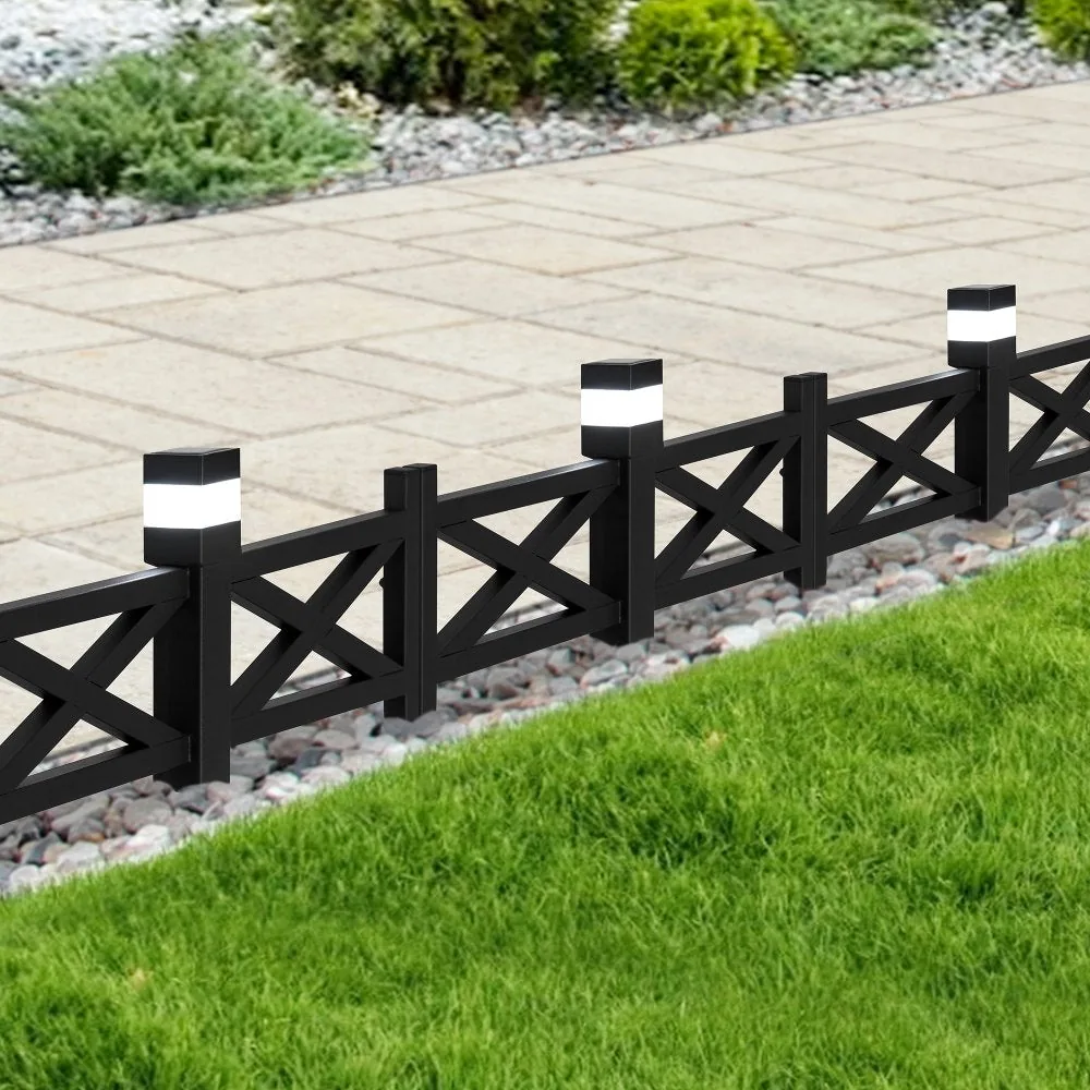 Sunjoy · Transform Your Garden with Elegant Solar-Lit Metal Fence Panels - Create Your Dream Outdoor Space